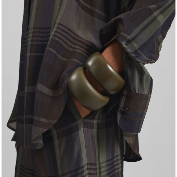 THE FRANKIE SHOP Matte Bangle Moss Green $133 EUC - Picture 7 of 7